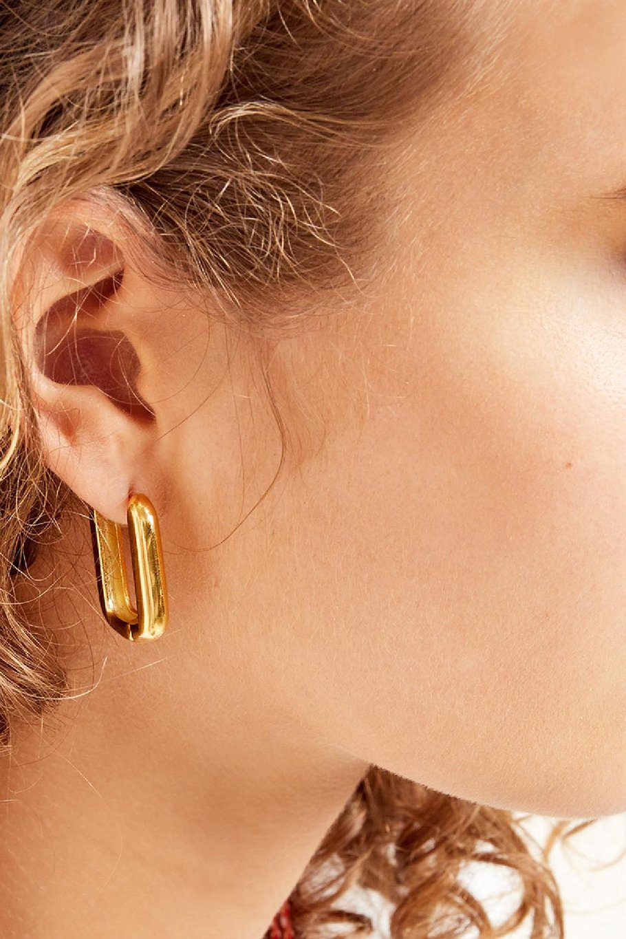 Earrings square large Gold Color Stainless Steel Picture3